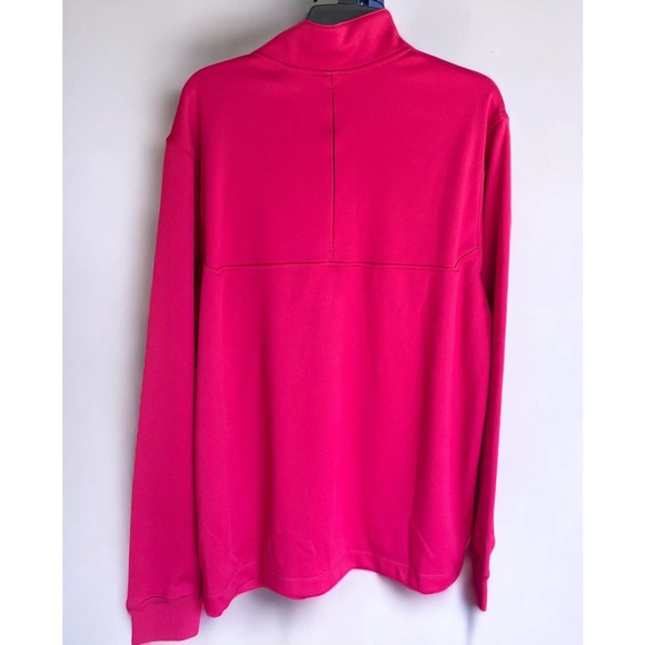 Men’s Nike Golf Pullover NWT Large Red Dri-fit 1/4 Zip Long Sleeve Heron Glen - Picture 2 of 11